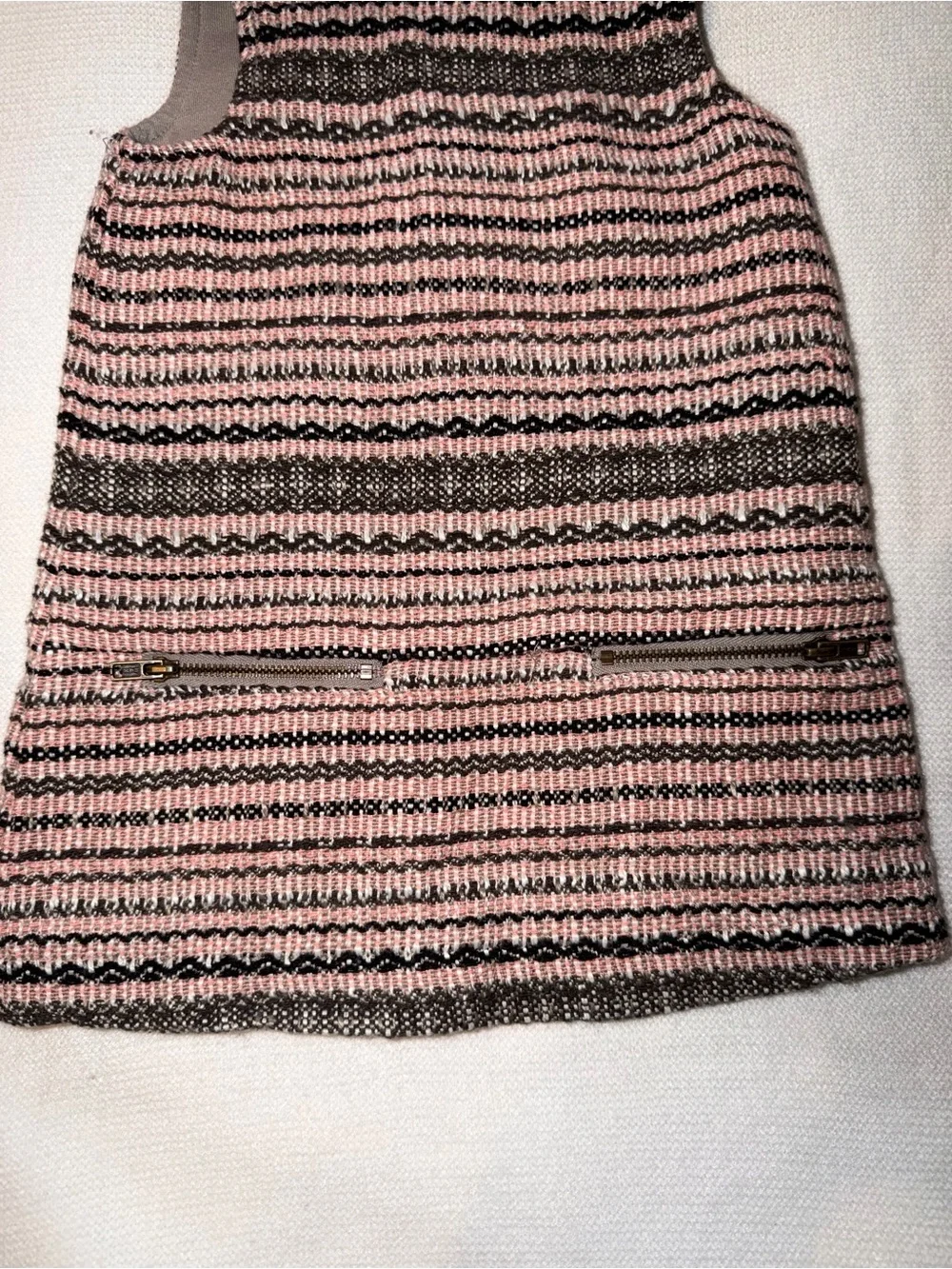 OshKosh B'gosh Pink and Gray Striped Knit A-Line Dress